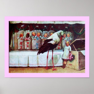 PÓSTER RECIENES NACIDOS BABY SHOWER STORK