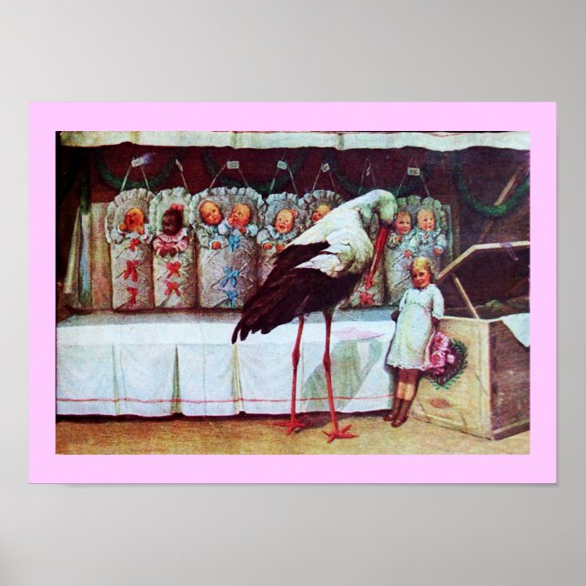 PÓSTER RECIENES NACIDOS BABY SHOWER STORK (Frente)