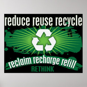 Póster Reclamación, recarga y reciclaje