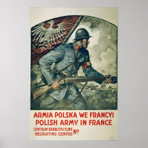 Póster Reclutamiento de la Primera Guerra Mundial Polonia