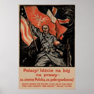 Póster Reclutamiento en Polonia durante la Primera Guerra