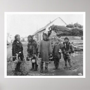 Póster Recogedores esquimales 1916 de la baya de Nome