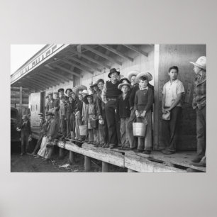 Póster Recogedores jovenes del guisante, los años 40