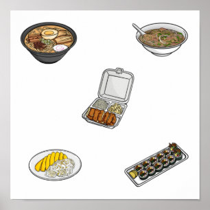 Póster Recogida de alimentos en Asia
