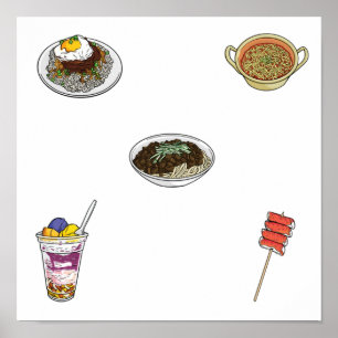 Póster Recogida de alimentos en Asia