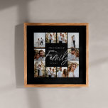Póster Recogida de fotos modernista elegante de escritura<br><div class="desc">Guión familiar elegante estilo moderno minimalista colage de fotos personalizadas líneas simples líneas limpias familiares impresión de regalo.</div>