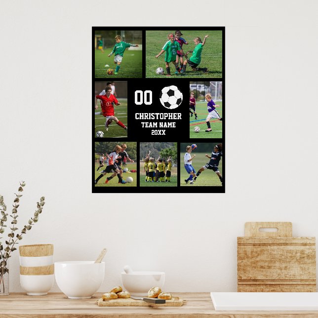 Póster Recolección de fotos Nombre del equipo de fútbol (Cocina)