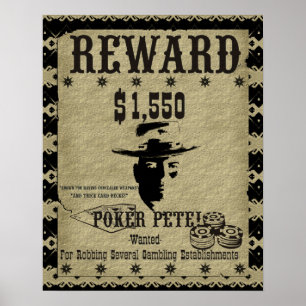 Póster Recompensa de Pete del póker