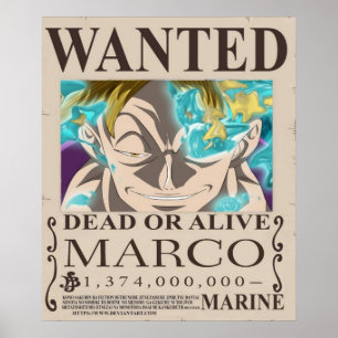 Póster Recompensa Marco One Piece