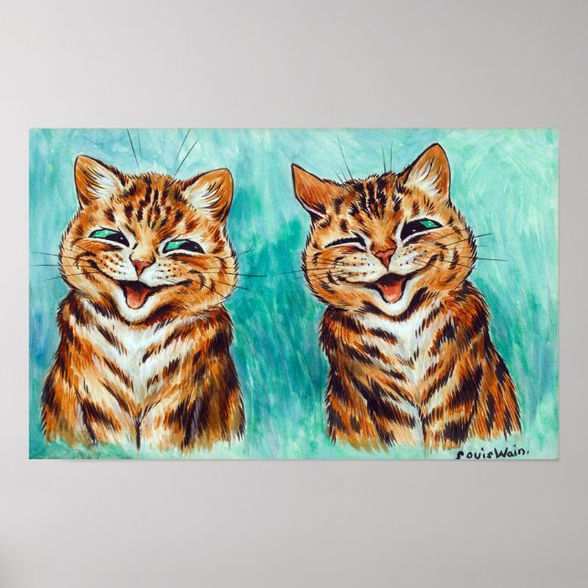 Póster Reconciliación de gatos, Louis Wain (Frente)