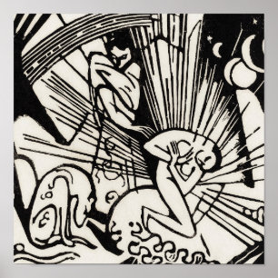 Póster Reconciliación por Franz Marc Famous Woodcut