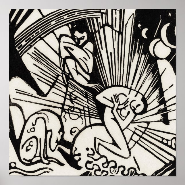 Póster Reconciliación por Franz Marc Famous Woodcut (Frente)