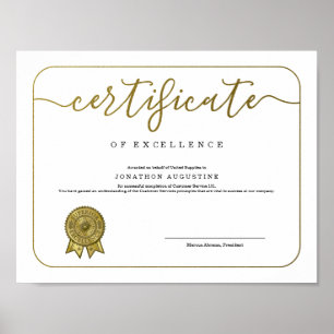 Póster Reconocimiento de la Apreciación del Certificado d
