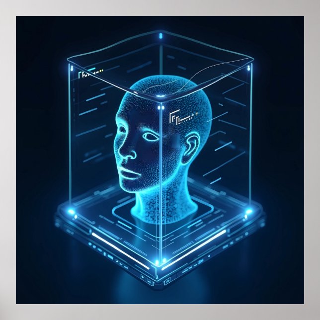 Póster "Reconocimiento facial impulsado por IA (Frente)