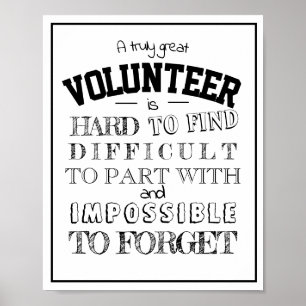 Póster Reconocimiento voluntario Gracias a la pared decor