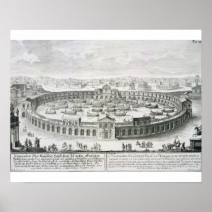 Póster Reconstrucción de una batalla naval romana, de