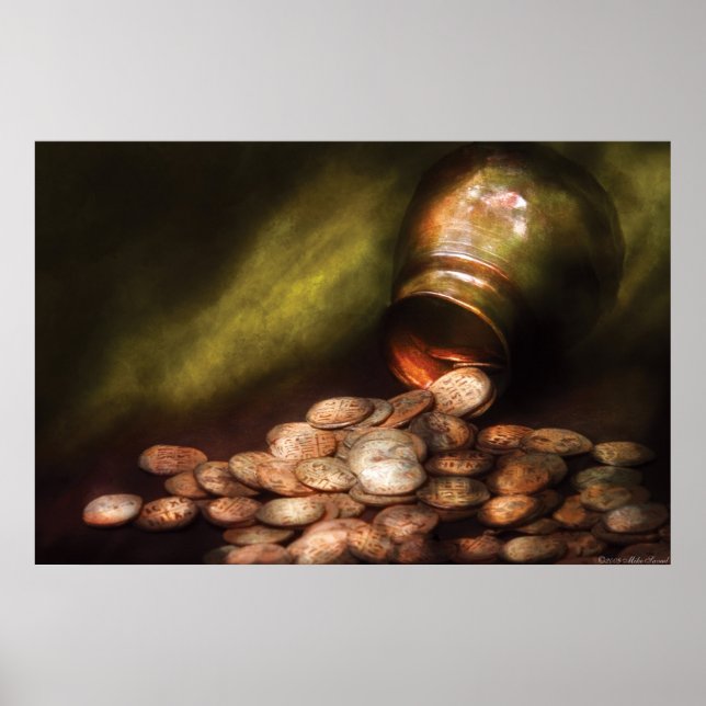 Póster Recopilación de moneda - hobby - búsqueda del teso (Frente)