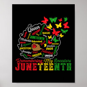 Póster Recordando a mis antepasados Juneteenth Celebra Bl