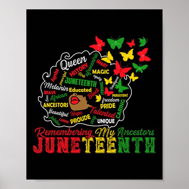Póster Recordando a mis antepasados Juneteenth Celebra Bl (Frente)