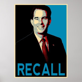 Póster Recordar al gobernador Scott Walker