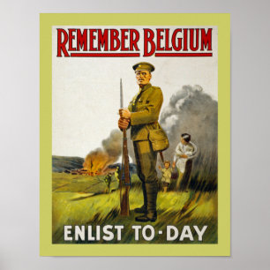 Póster Recordar Bélgica (frontera)