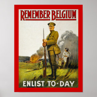 Póster Recordar Bélgica (lienzo)
