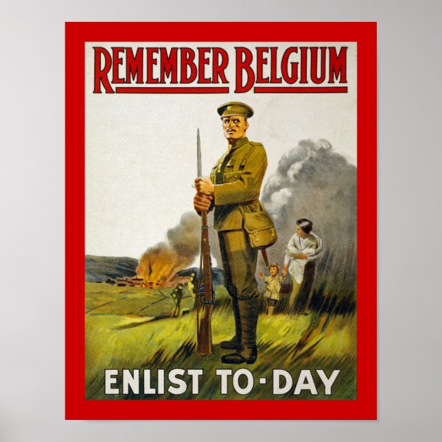 Póster Recordar Bélgica (lienzo) (Frente)