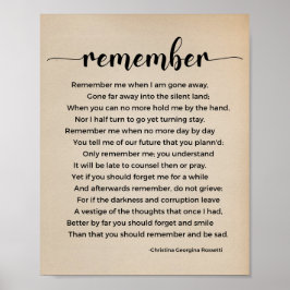 Póster Recordar el poema Vintage