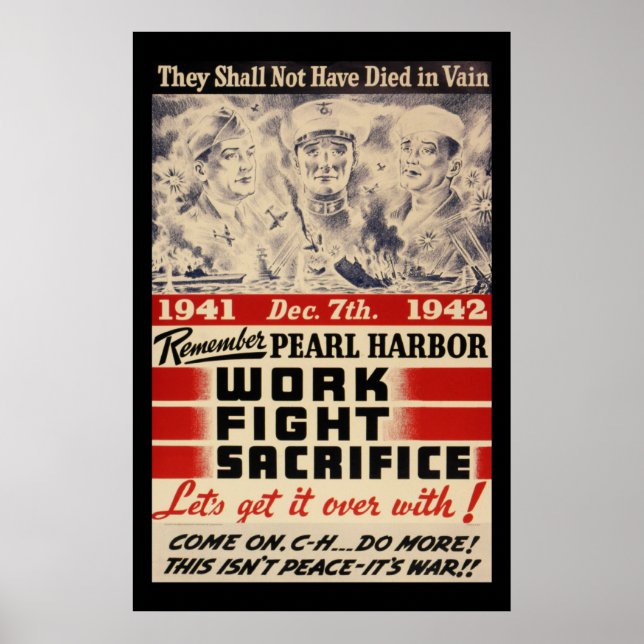 Póster Recordar Pearl Harbor (Frente)