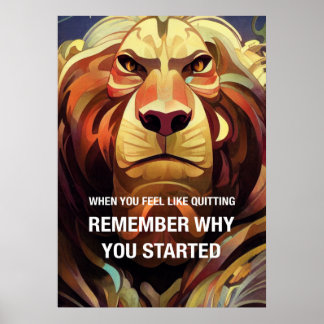 Póster Recordar por qué las citas motivacionales de leone