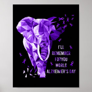 Póster Recordará Para Usted Mundo Alzheimerheimer Awaren