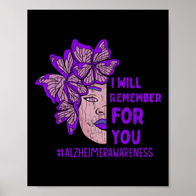 Póster Recordaré por ti mariposa Alzheimer Awarenes (Frente)