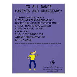 Póster Recordatorio a los padres de baile Banana Peri