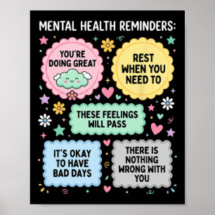 Póster Recordatorios de Salud Mental Mes de Conciencia so