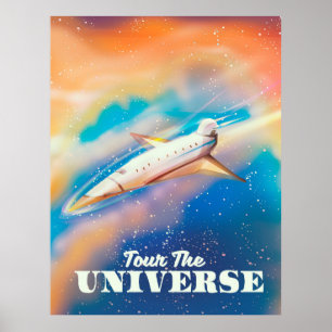 Póster Recorre la nave espacial Tour el Universo