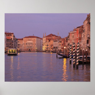 Póster recorrido por el Gran Canal al amanecer, Venecia,