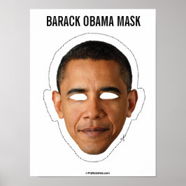 Póster Recorte de máscara de Barack Obama