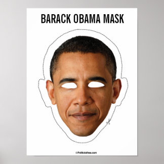 Póster Recorte de máscara de Barack Obama