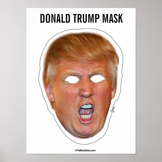 Póster Recorte de máscara de Donald Trump (Frente)