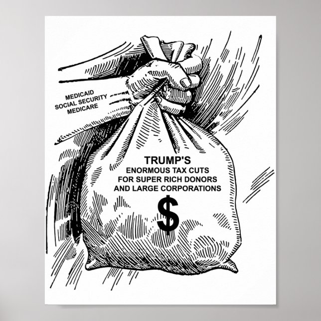 Póster Recortes De Impuestos Para Los Donantes Súper Rico (Frente)