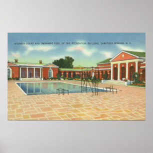Póster Recreación Tribunal Interior Bldg y vista de pisci