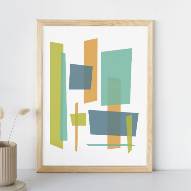 Póster Rectángulos abstractos translúcidos de color naran (Subido por el creador)