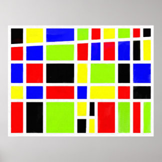 Póster Rectángulos coloridos (pintura digital de aceite)