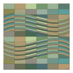 Póster Rectángulos Ondulados Colores Naturales
