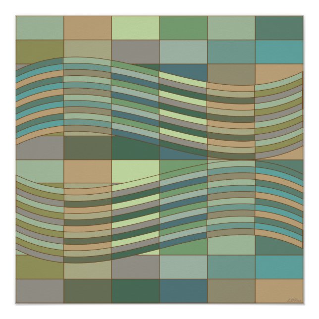 Póster Rectángulos Ondulados Colores Naturales (Anverso)