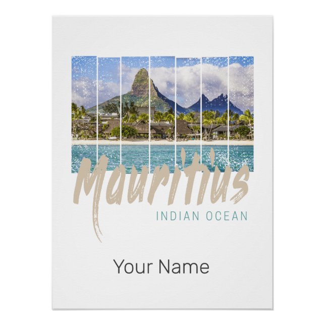 Póster Recuento de montaña Mauricio Le Morne Brabant (Anverso)