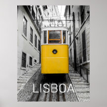 Recuento vintage de tranvía retro de Lisboa Portug