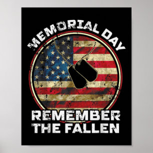 Póster Recuerda al Veterano Caído Militar Feliz Memoria