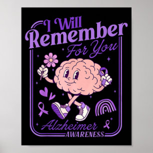 Póster Recuerda para heimer Conciencia Anatomía Cerebro