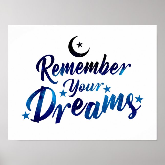 Póster Recuerda tus sueños, poster inspirador (Frente)